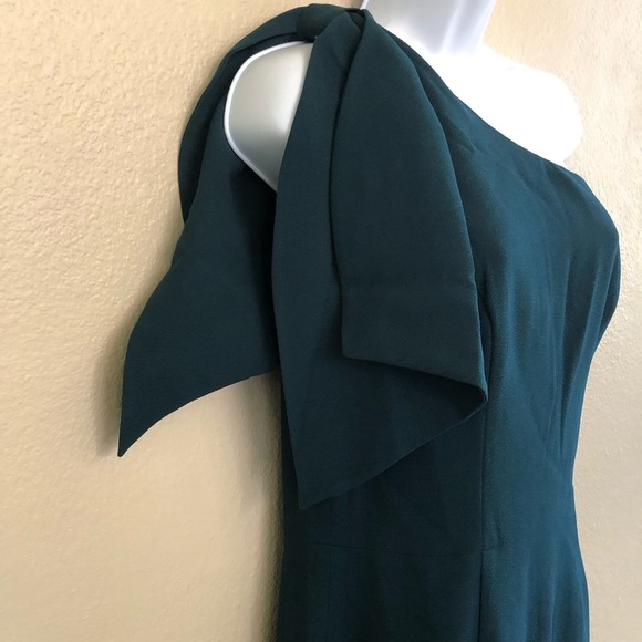 Dress the Population Tiffany Pine One-Shoulder Evening Midi Dress Size L - Picture 7 of 16